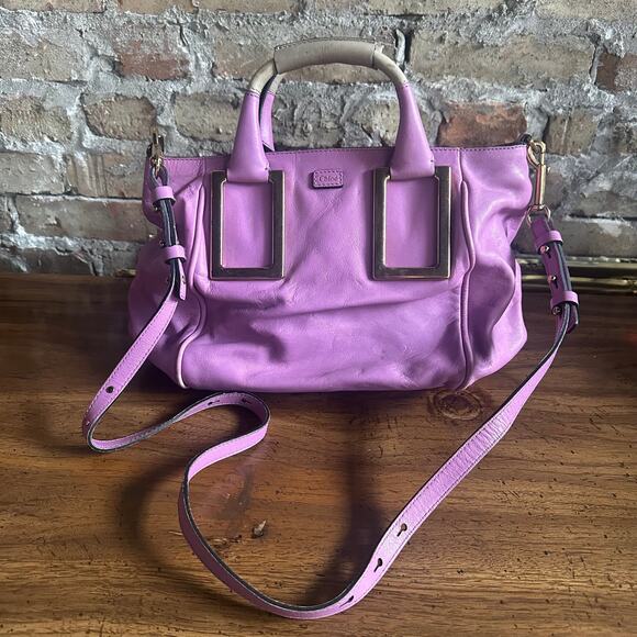 Chloe Handbags - Vintage Chloe Ethel Purple Leather 2 Way Satchel